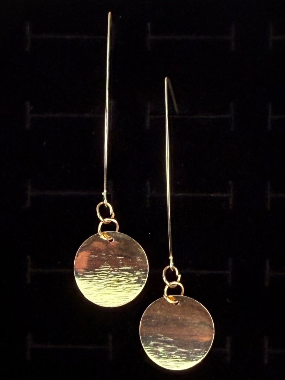 Elegant Goldtone Lightweight Long Wire Dangle Pierced  Earrings